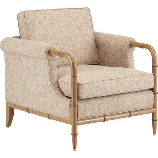 Merle Finn Safari Chair by Currey and Company in weathered walnut. Made from beech wood, f048 finn safari in a coastal style.
