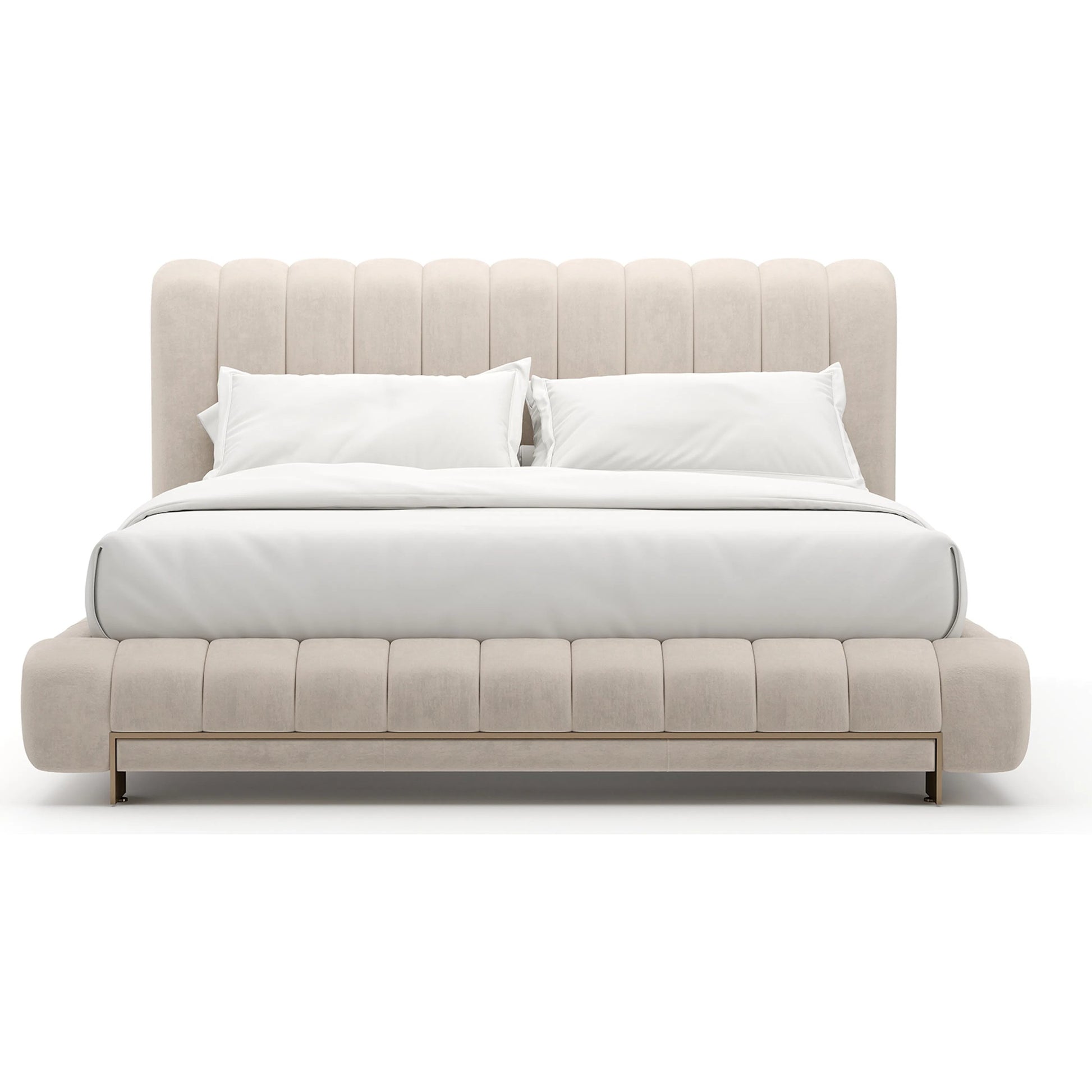 Well Balanced Bed Ecru by Caracole in ecru and whisper of gold. Made from metal in a transitional style.