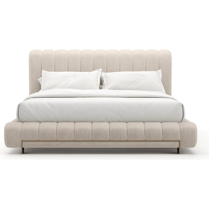 Well Balanced Bed Ecru by Caracole in ecru and whisper of gold. Made from metal in a transitional style.