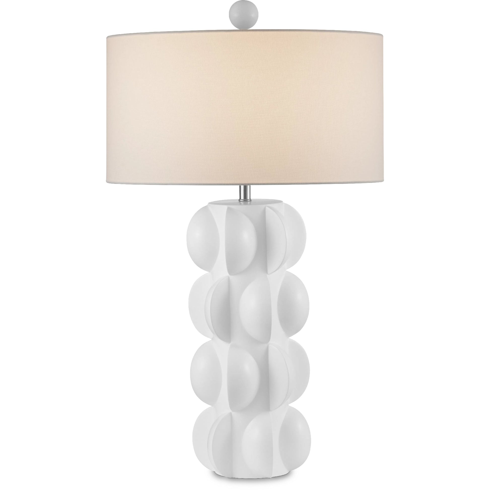 Salizzole Table Lamp by Currey and Company in white. Made from composite in a modern style.