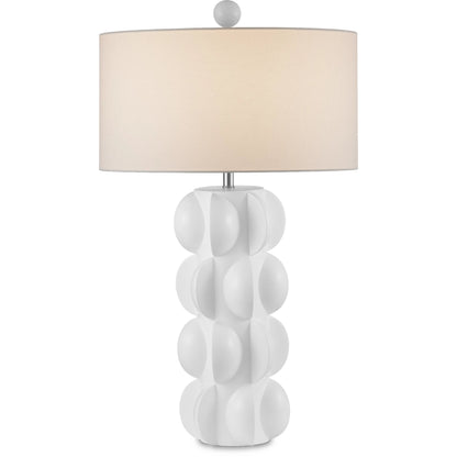 Salizzole Table Lamp by Currey and Company in white. Made from composite in a modern style.