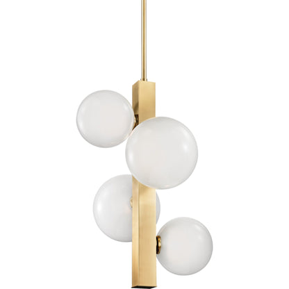 Hinsdale Pendant by Hudson Valley in aged brass. Made from brass in a modern style.