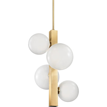 Hinsdale Pendant by Hudson Valley in aged brass. Made from brass in a modern style.