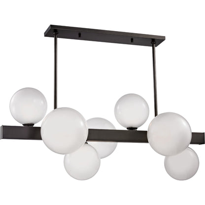 Hinsdale 7 Light Island by Hudson Valley. Made from brass in a modern style.