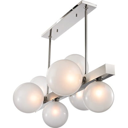 Hinsdale 7 Light Island by Hudson Valley. Made from brass in a modern style.