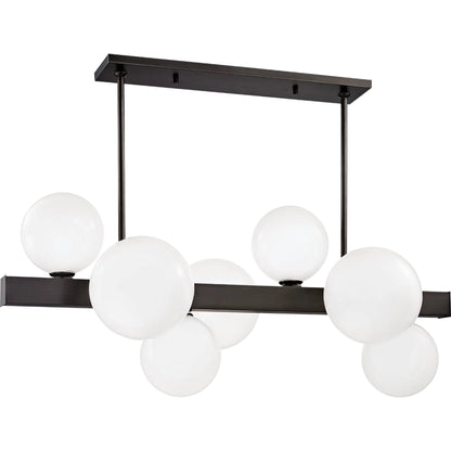 Hinsdale 7 Light Island by Hudson Valley. Made from brass in a modern style.