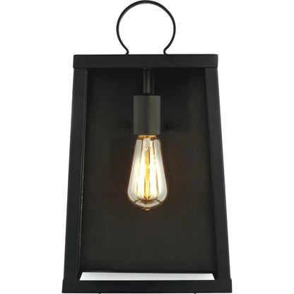 Marinus Large One Light Outdoor Wall Lantern by Visual Comfort & Co. in black. Made from aluminum in a unique style.