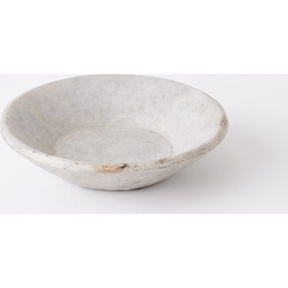 Marble Bowl by Global Views in antiqued white. Made from lime stone stained marble in a eclectic & global style.