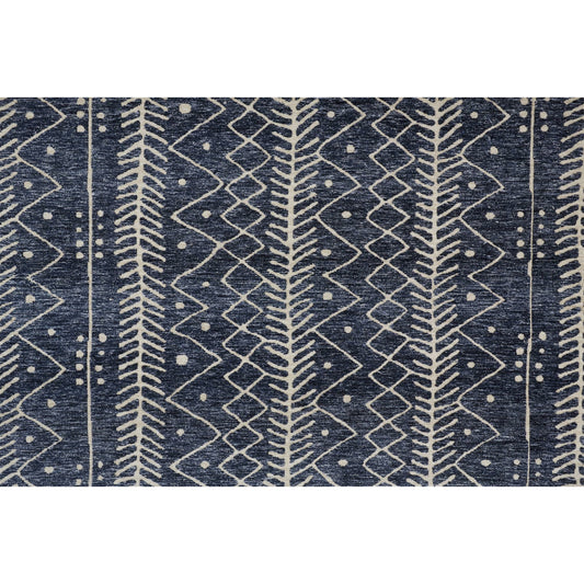 Colton Geometric Rug - 8318F by Feizy in blue, ivory. Made from polyester in a unique style.