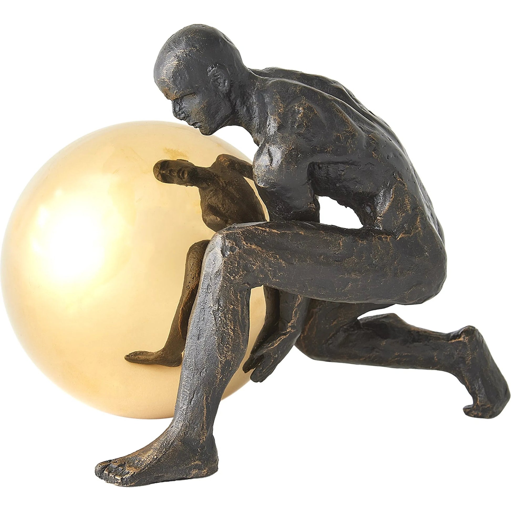 Boulder Man by Global Views. Made from cast iron, stainless steel ball in a modern style.