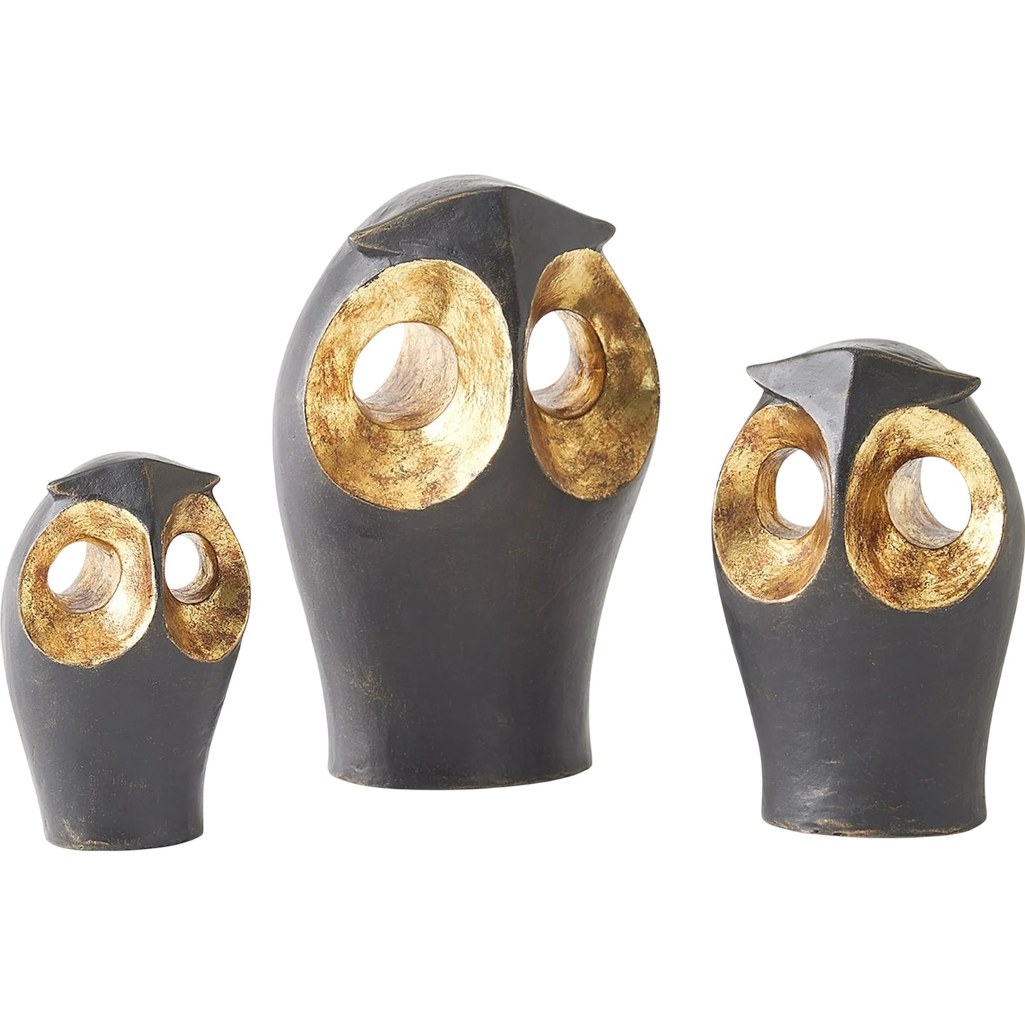 003 SI-2323704,SI-2323705,SI-2323706 | Additional Silo | Gold Leafed Owl by Global Views in gold and bronze. Made from unique in a modern style.