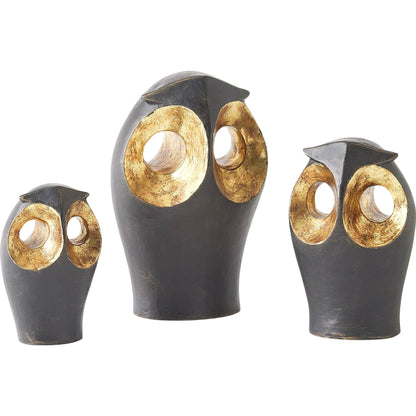 Gold Leafed Owl by Global Views in gold and bronze. Made from unique in a modern style.