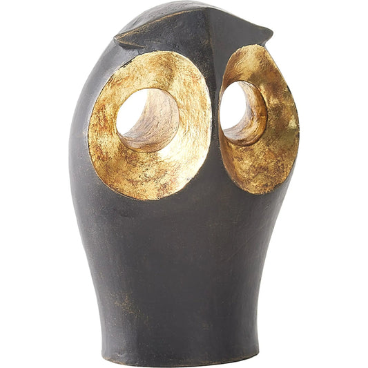 Gold Leafed Owl by Global Views in gold and bronze. Made from unique in a modern style.