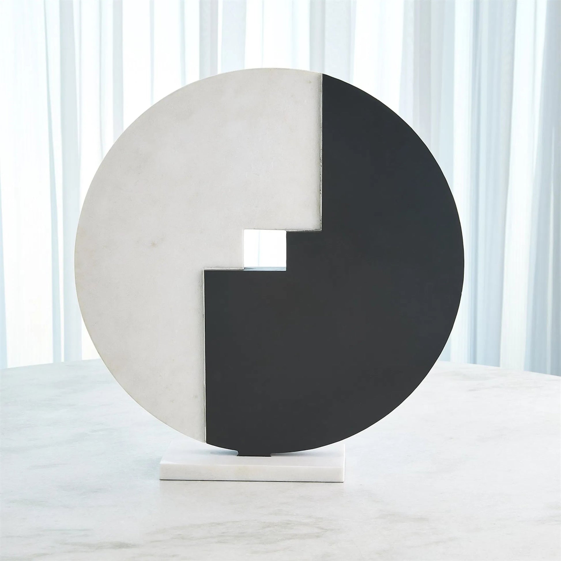 Stone Allion Sculpture by Global Views in white and marble. Made from unique in a modern style.