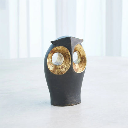Gold Leafed Owl by Global Views in gold and bronze. Made from unique in a modern style.