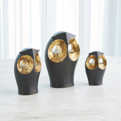 Gold Leafed Owl by Global Views in gold and bronze. Made from unique in a modern style.