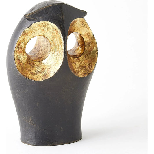 Gold Leafed Owl by Global Views in gold and bronze. Made from unique in a modern style.