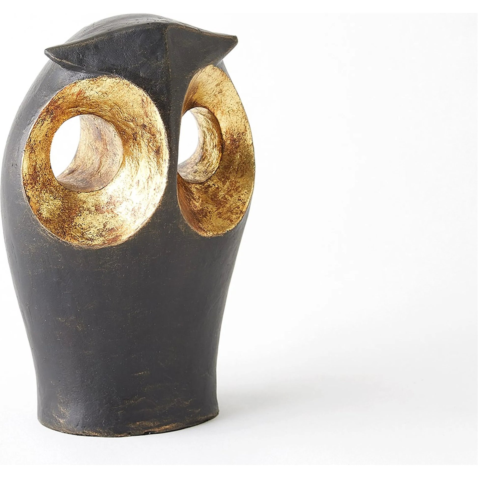 Gold Leafed Owl by Global Views in gold and bronze. Made from unique in a modern style.