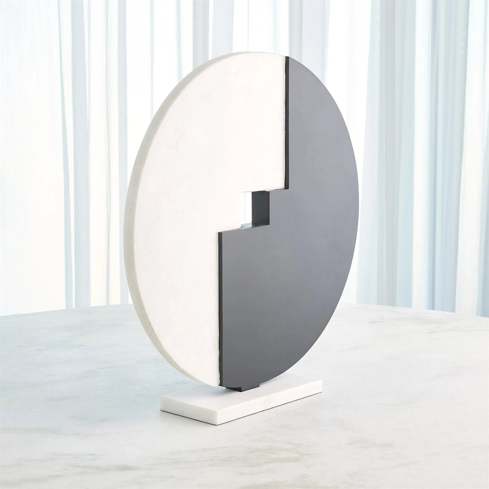 Stone Allion Sculpture by Global Views in white and marble. Made from unique in a modern style.