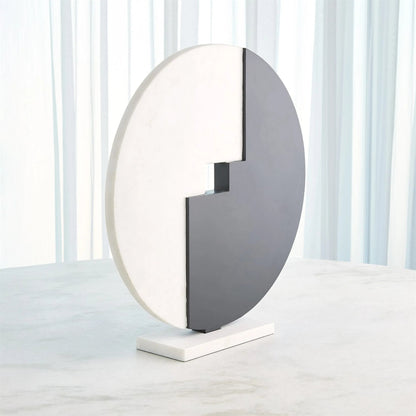 Stone Allion Sculpture by Global Views in white and marble. Made from unique in a modern style.