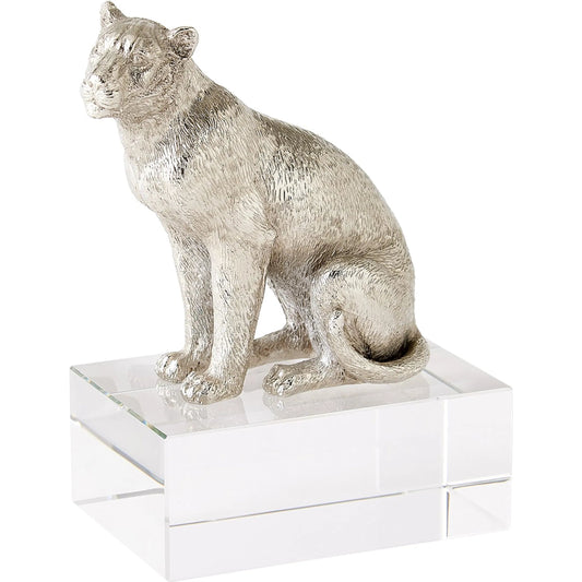 Lion Nickel Sculpture by Global Views in nickel and brass. Made from unique in a modern style.