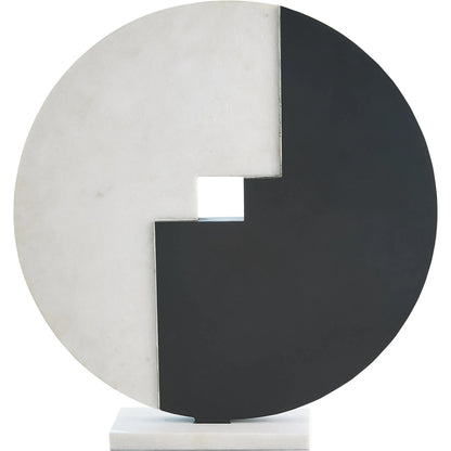 Stone Allion Sculpture by Global Views in white and marble. Made from unique in a modern style.