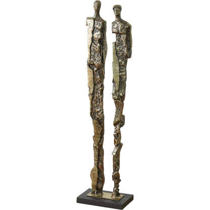 Abstract Couple Sculpture by Global Views in brass. Made from unique in a modern style.