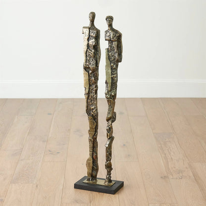 Abstract Couple Sculpture by Global Views in brass. Made from unique in a modern style.