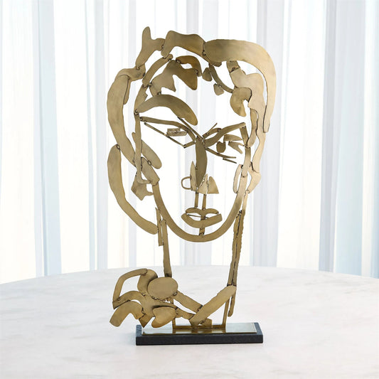 Hero Sculpture by Global Views in black and marble. Made from unique in a modern style.