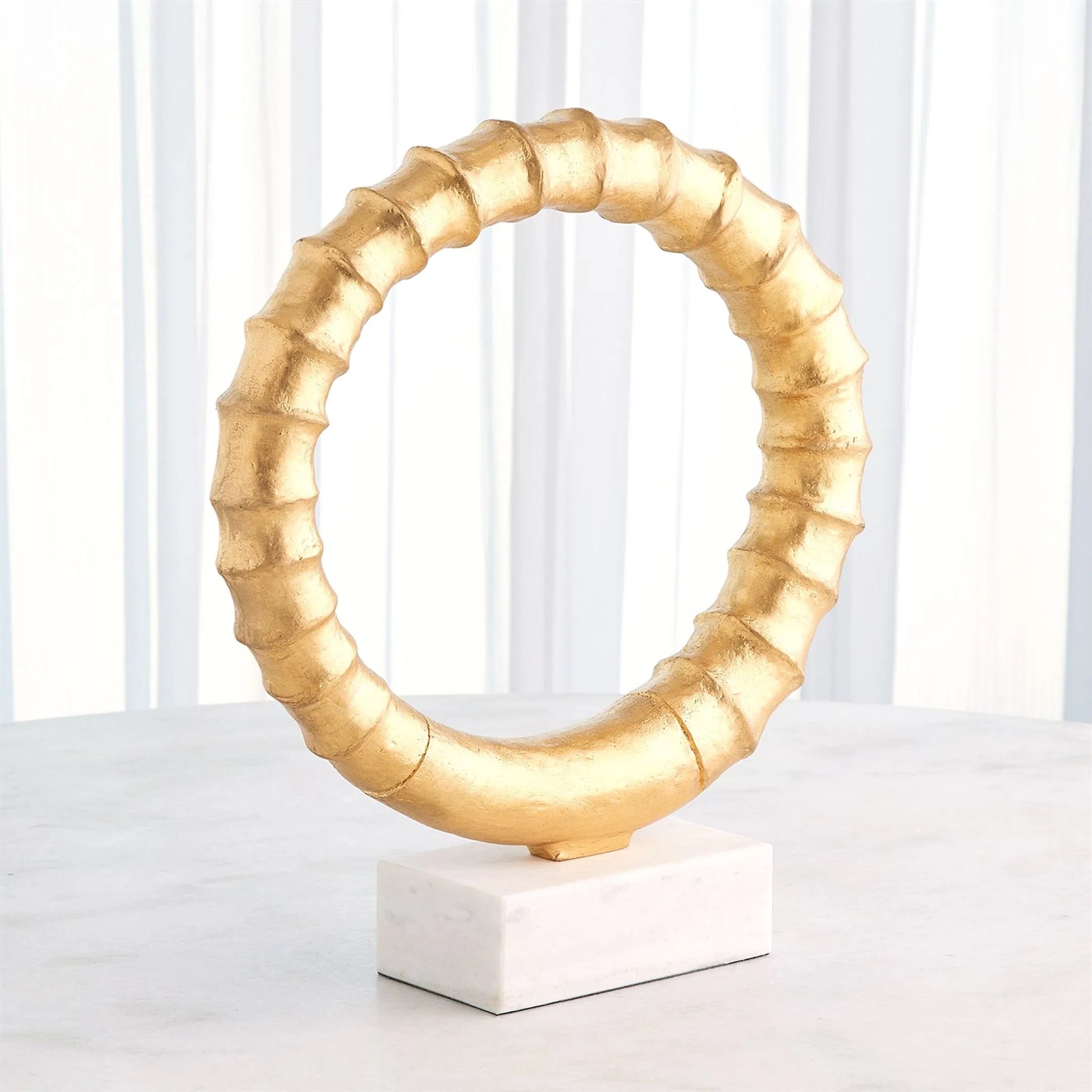 Infinity Horn Sculpture by Global Views in marble. Made from unique in a modern style.