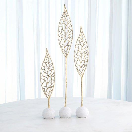 Sprig Sculpture by Global Views in white and marble. Made from unique in a unique style.
