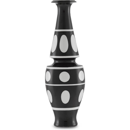 De Luca I Vase by Currey and Company in black, white. Made from porcelain in a modern style.