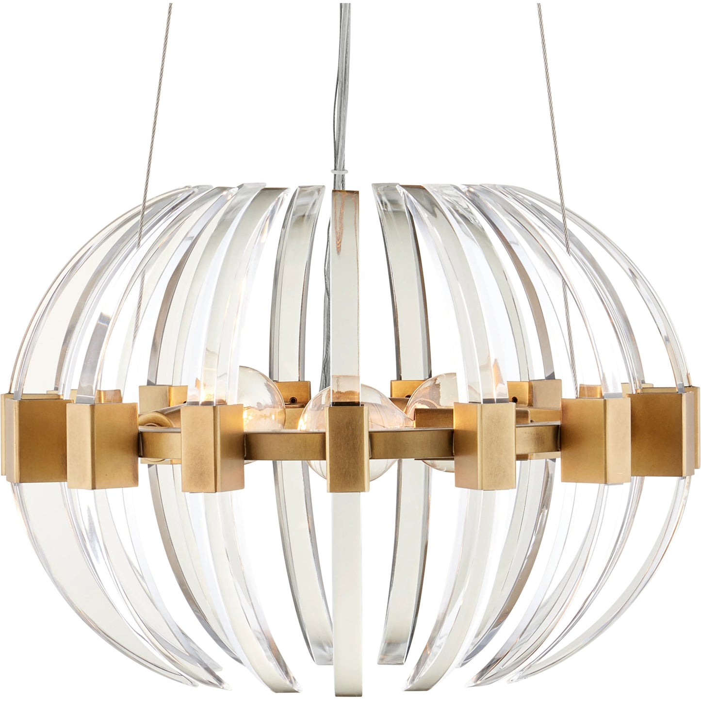 001 SI-2191693 | Primary Silo | Coquette Small Brass Chandelier by Currey and Company in clear, antique brass. Made from optic crystal, metal in a modern style.