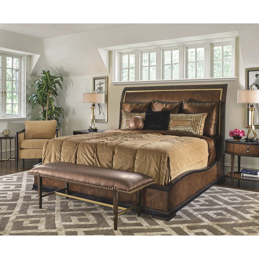 Lyric Sleigh Bed by Maitland-Smith. Made from unique in a transitional style.