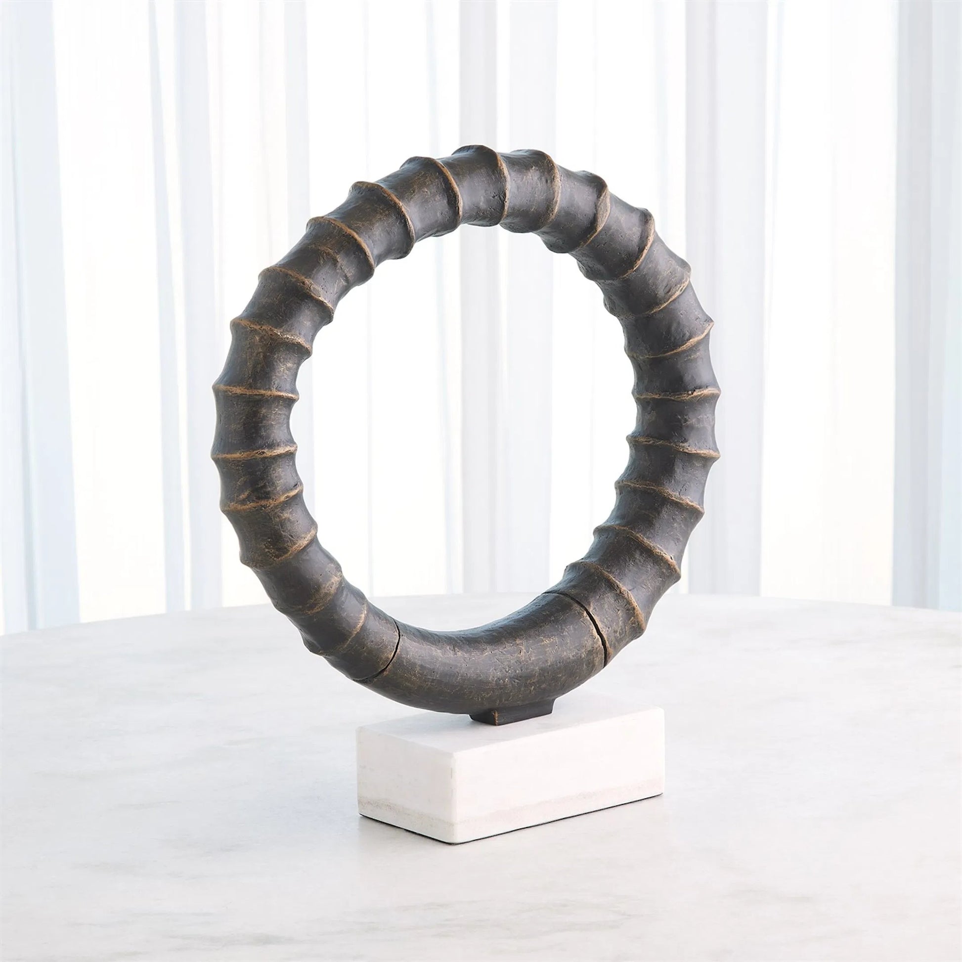 Infinity Horn Sculpture by Global Views in marble. Made from unique in a modern style.