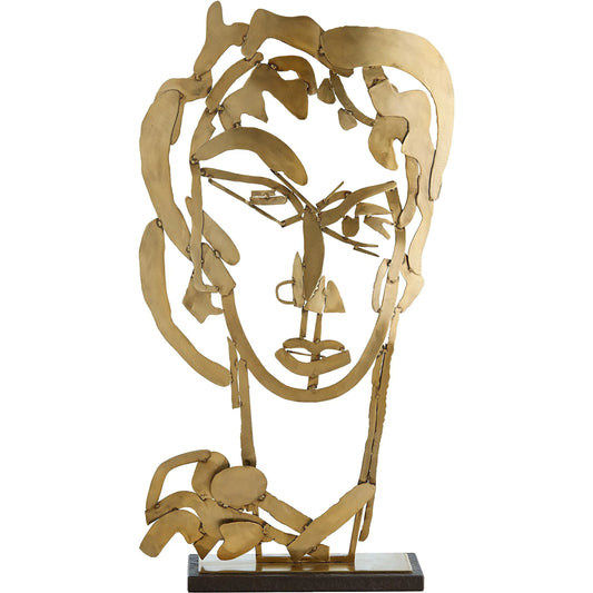 Hero Sculpture by Global Views in black and marble. Made from unique in a modern style.