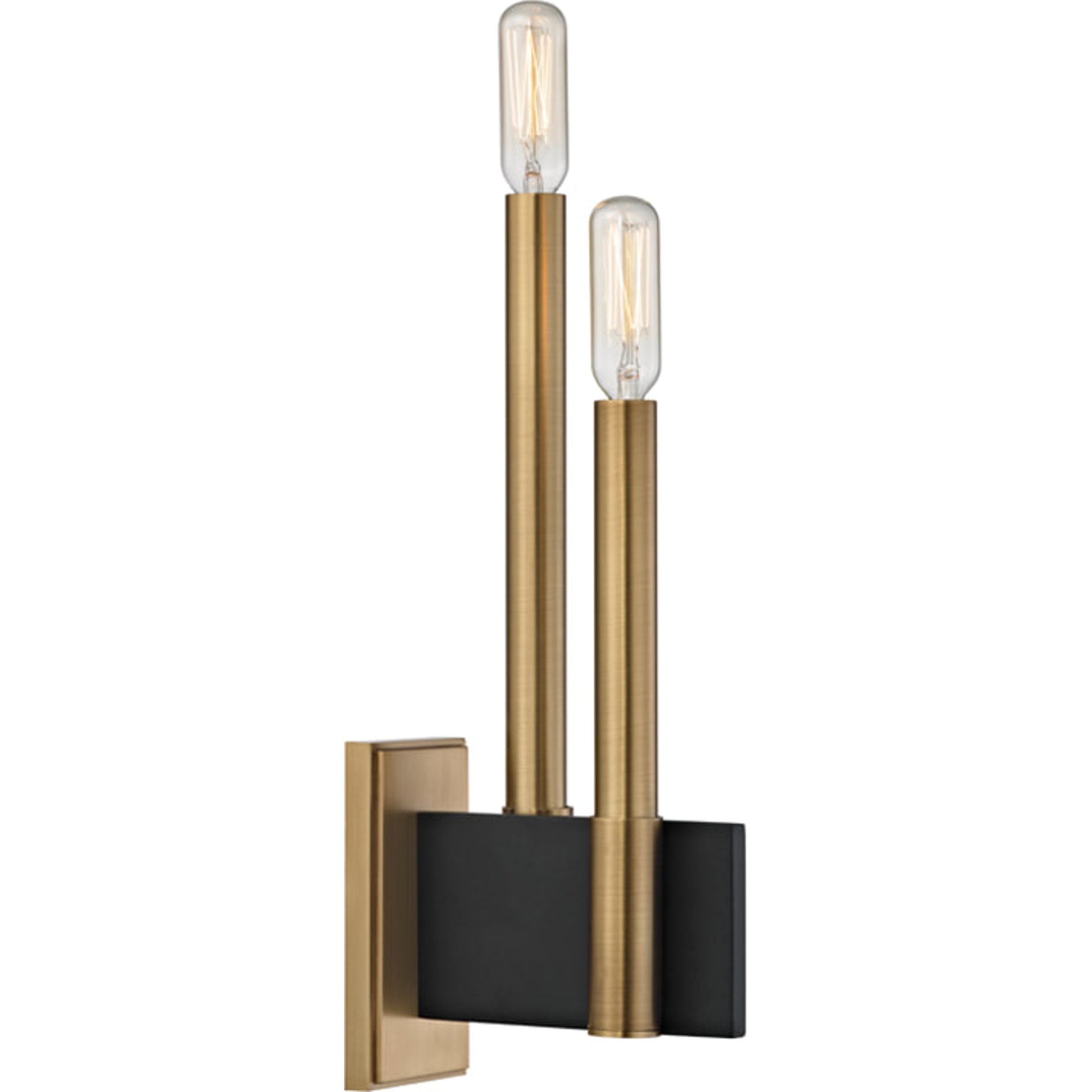 Abrams Wall Sconce by Hudson Valley in aged brass. Made from steel in a modern style.