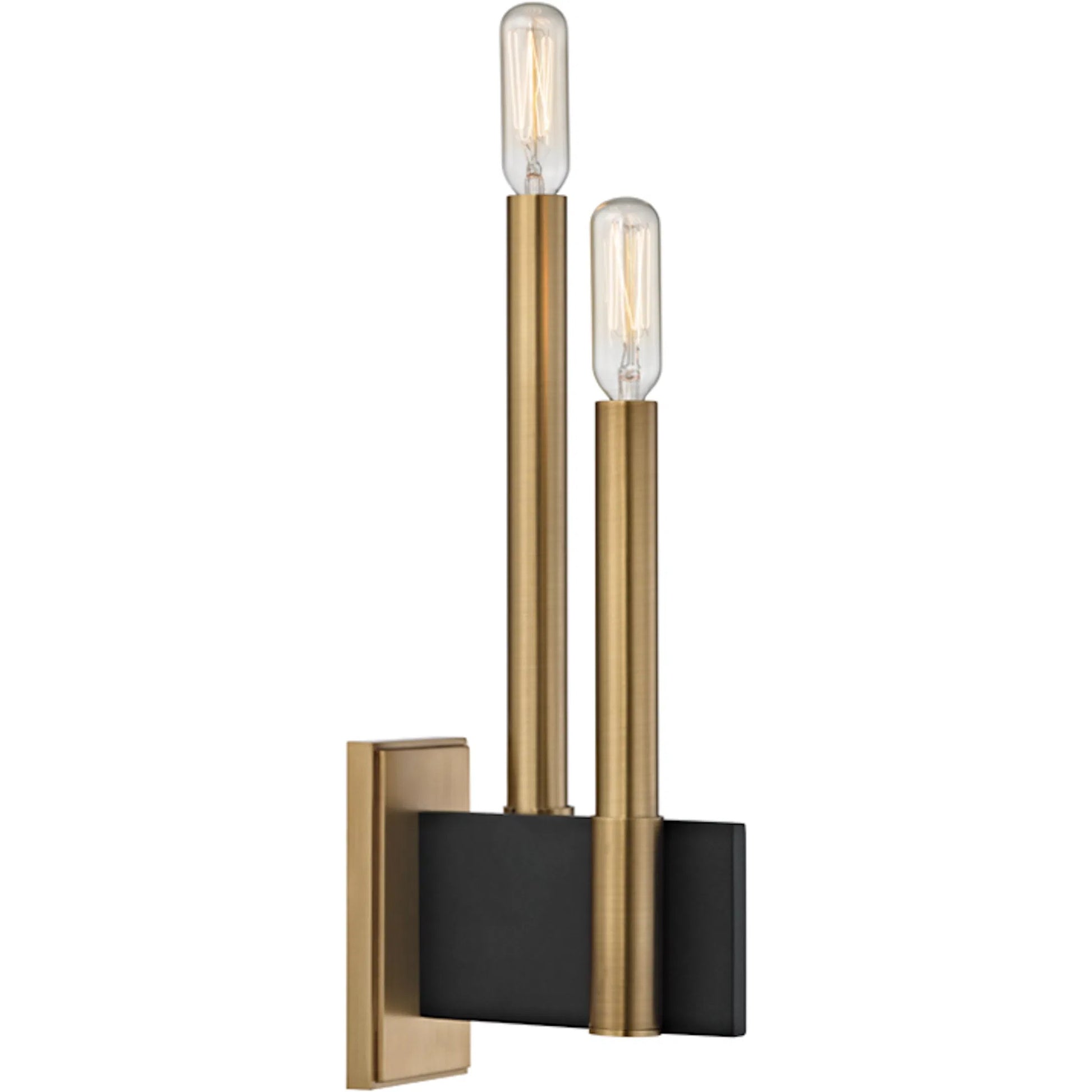 Abrams Wall Sconce by Hudson Valley in aged brass. Made from steel in a modern style.