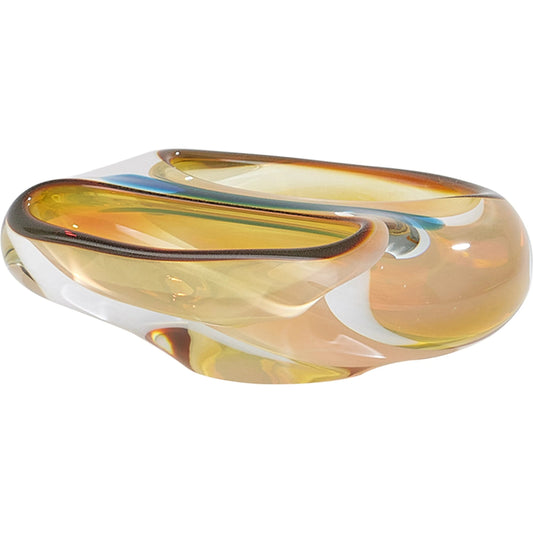 Doppiare Vessel by Global Views in blue and amber. Made from unique in a eclectic & global style.