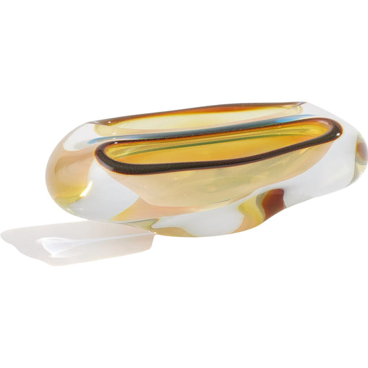 Doppiare Vessel by Global Views in blue and amber. Made from unique in a unique style.