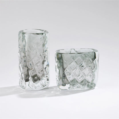 Quilted Vase by Global Views in clear. Made from unique in a transitional style.