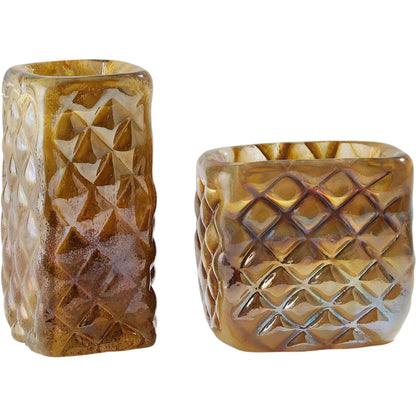 Quilted Vase by Global Views in clear. Made from unique in a transitional style.