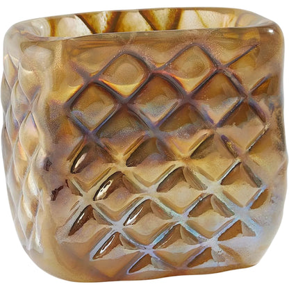 Quilted Vase by Global Views in clear. Made from unique in a transitional style.