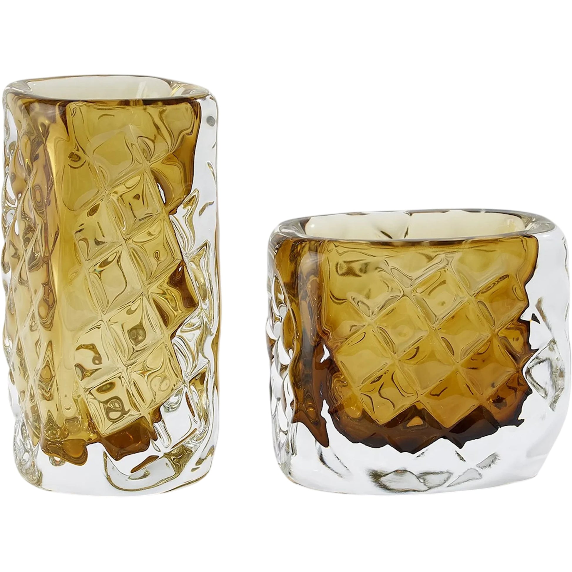 Quilted Vase by Global Views in clear. Made from unique in a transitional style.