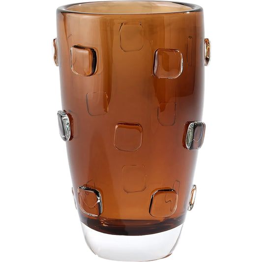 Ingot Vase by Global Views in amber. Made from glass in a unique style.