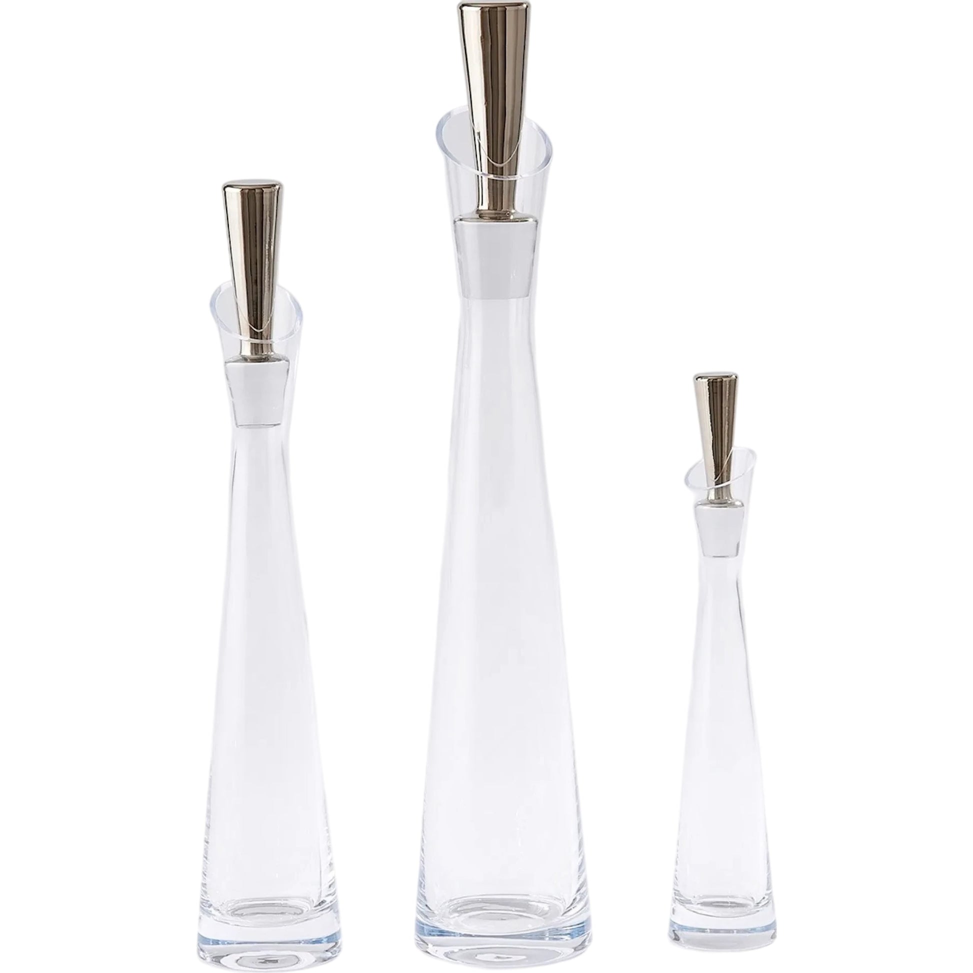 Slant Decanter by Global Views. Made from glass in a transitional style.