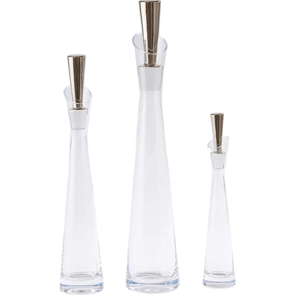 Slant Decanter by Global Views. Made from glass in a transitional style.