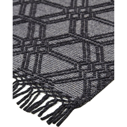 Phoenix Transitional Diamond Rug - 0807F by Feizy in black, gray. Made from wool, polyester, nylon in a unique style.