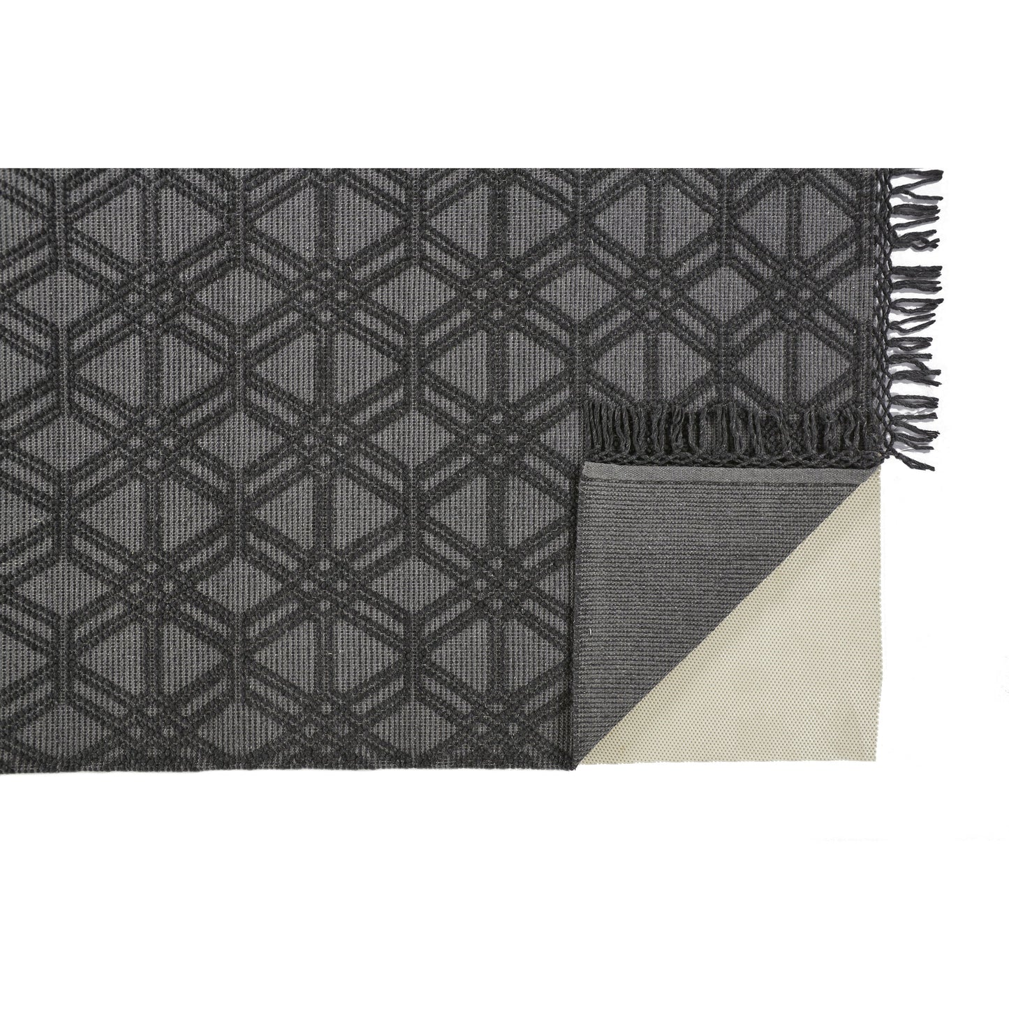 018 SI-1751283,SI-1751284 | Closeup | Phoenix Transitional Diamond Rug - 0807F by Feizy in black, gray. Made from wool, polyester, nylon in a unique style.