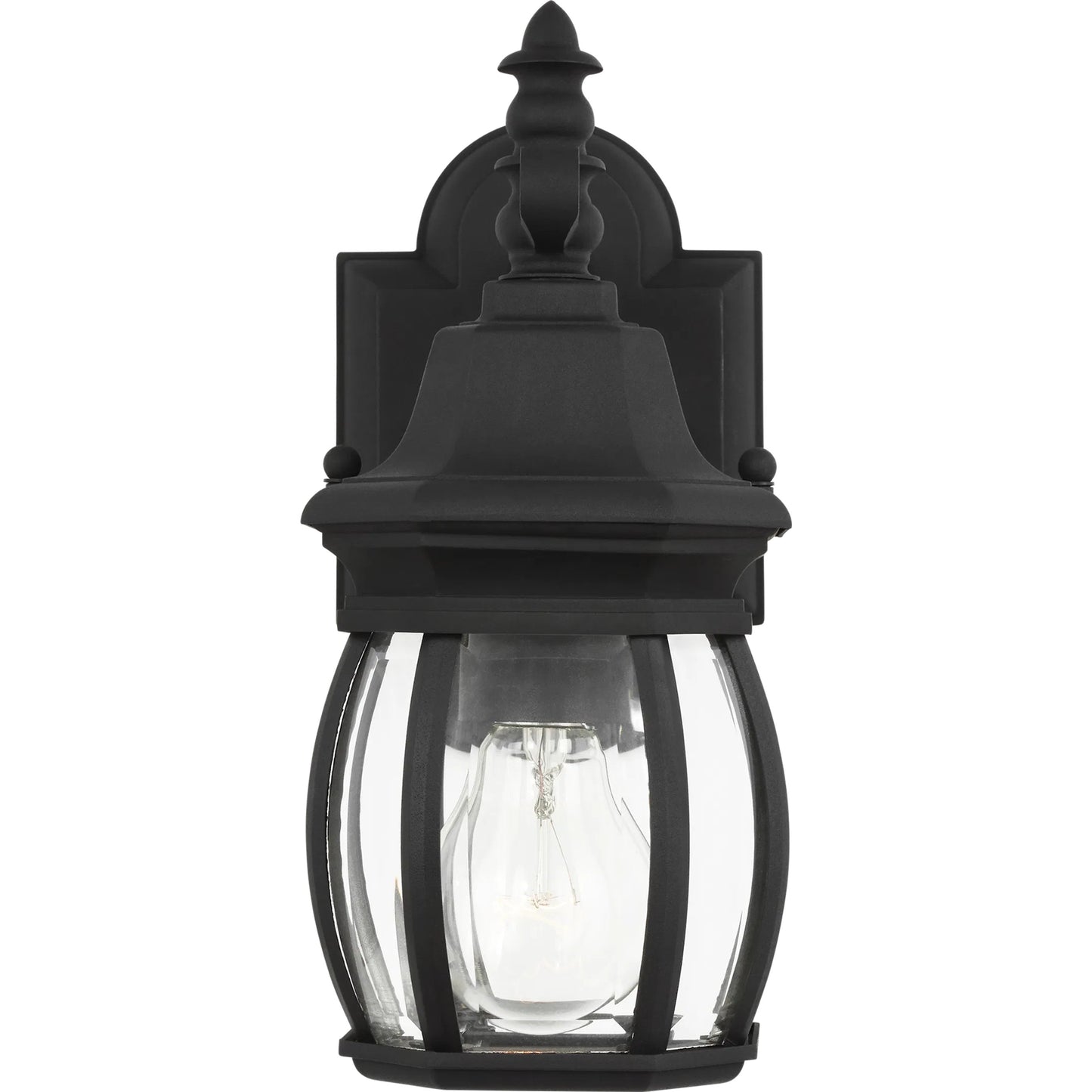 001 SI-2241763 | Primary Silo | Wynfield Small One Light Outdoor Wall Lantern by Visual Comfort & Co. in black. Made from die cast aluminum in a unique style.